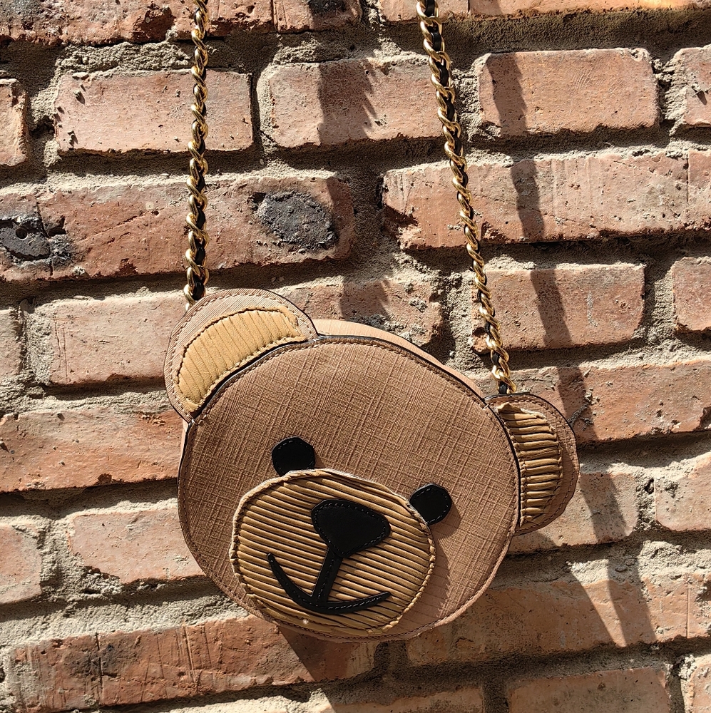 AW17 Scott Teddy Bear Cardboard Head Cross Bag Rare